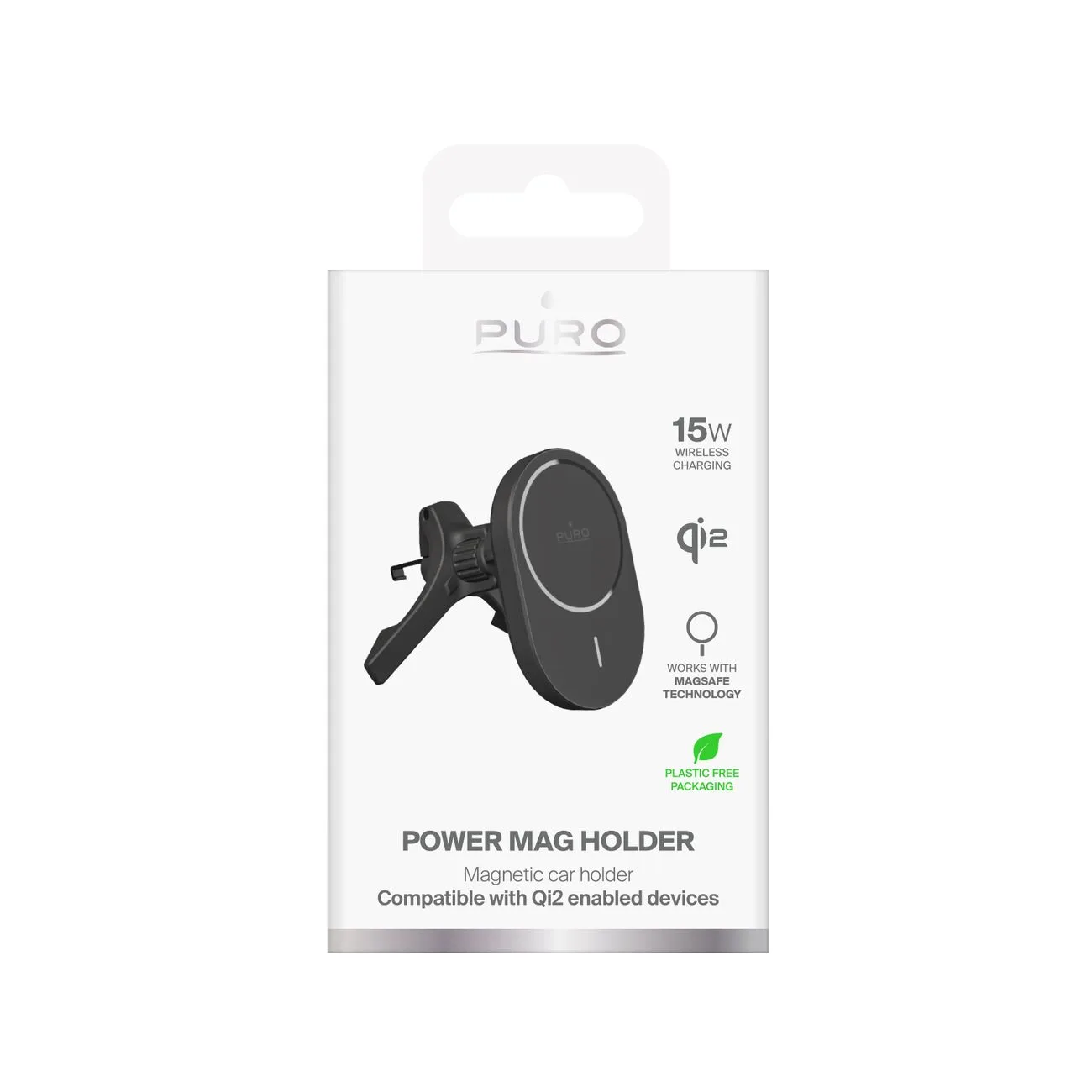 Suport auto pentru telefon cu încărcător Qi2 MagSafe de 15 W - negru 3