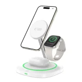 3-in-1-Magnet-MagSafe-Induktionsladegerät für Smartphone, Smartwatch und Kopfhörer – Weiß 2