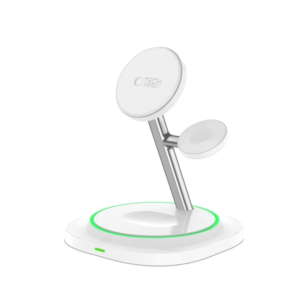 3-in-1 Magnetic MagSafe Induction Charger for Smartphone, Smartwatch, and Headphones - White 4