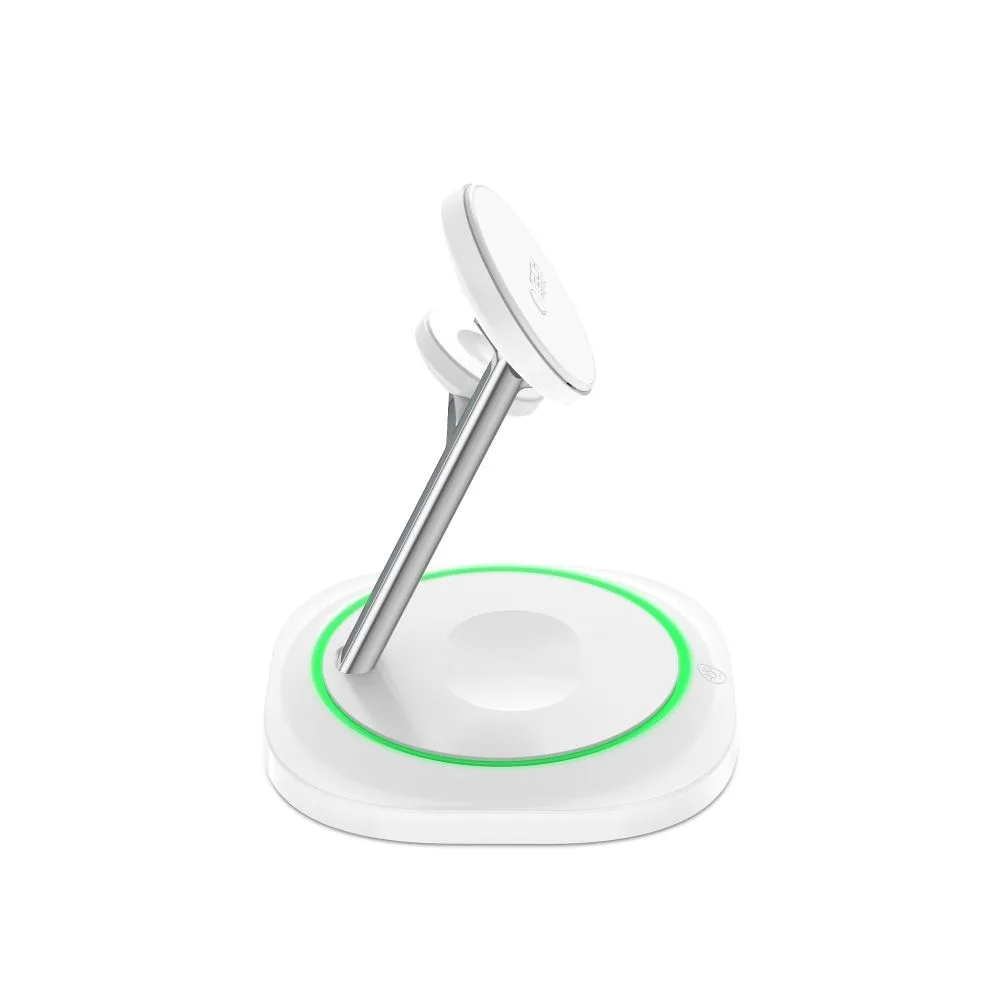 3-in-1 Magnetic MagSafe Induction Charger for Smartphone, Smartwatch, and Headphones - White 5