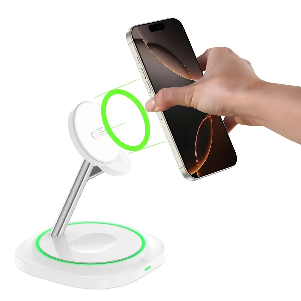 3-in-1 Magnetic MagSafe Induction Charger for Smartphone, Smartwatch, and Headphones - White 7