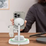 3-in-1-Magnet-MagSafe-Induktionsladegerät für Smartphone, Smartwatch und Kopfhörer – Weiß 8