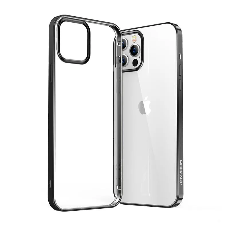 NBS ultravékony, átlátszó tok fémkerettel iPhone Pro Max 12-hez, fekete