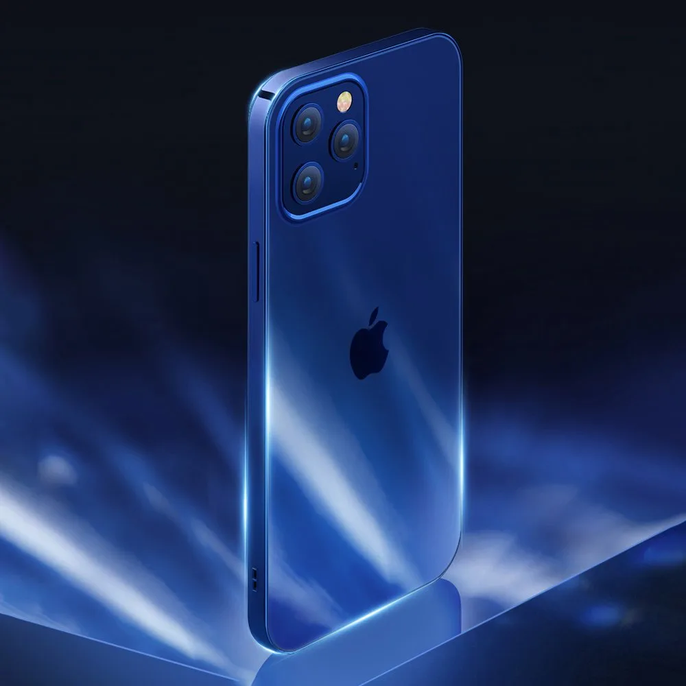 NBS ultravékony, átlátszó tok fémkerettel iPhone Pro Max 12-hez, fekete