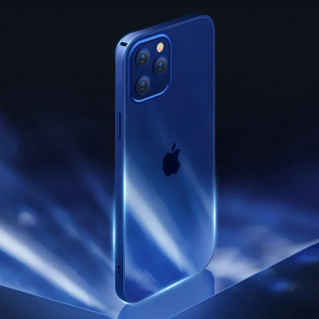 NBS ultravékony, átlátszó tok fémkerettel iPhone Pro Max 12-hez, fekete