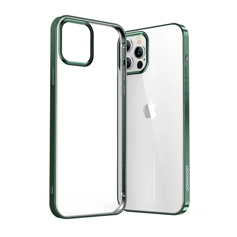 NBS ultravékony, átlátszó tok fémkerettel iPhone 12 Pro Max-hoz, zöld