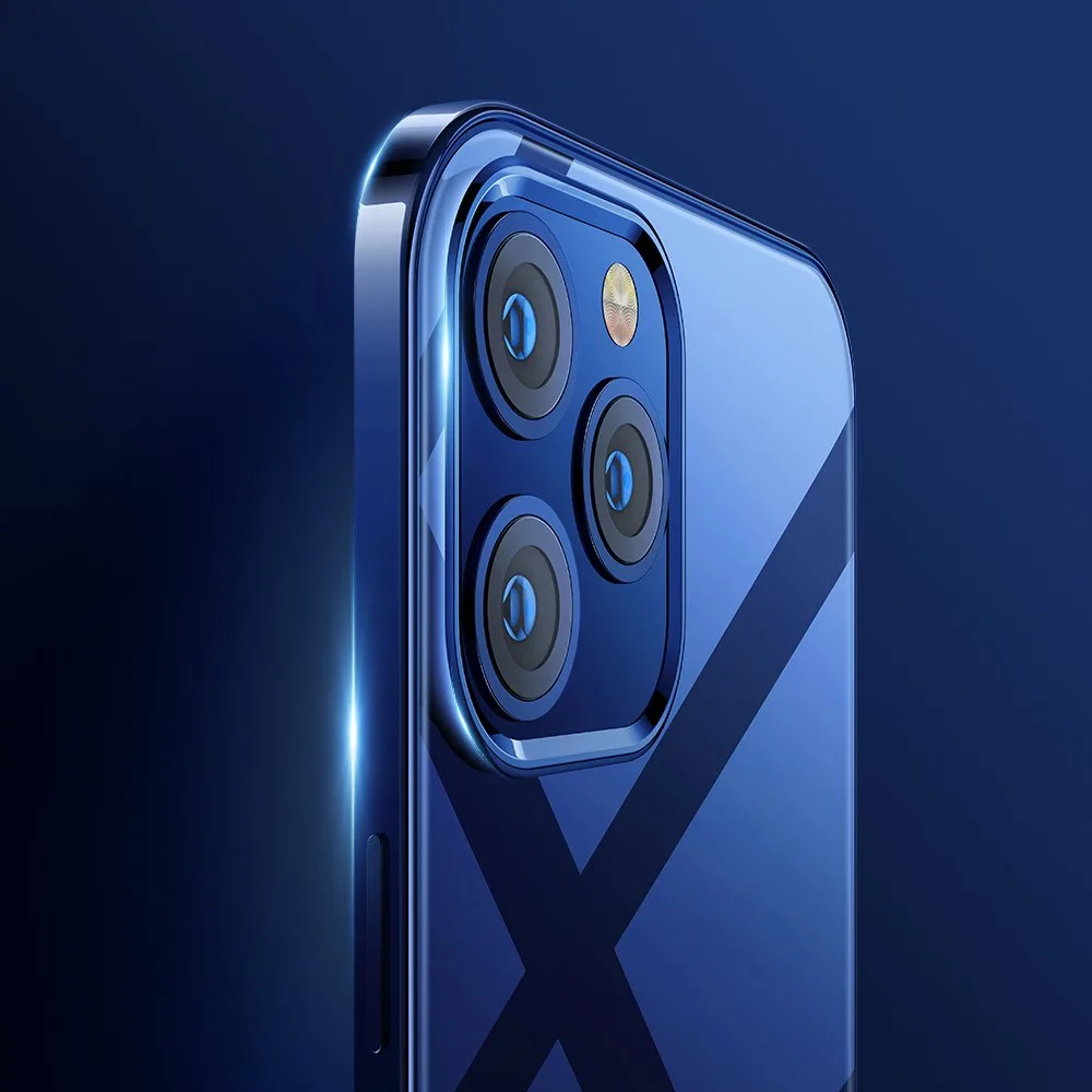 Husă transparentă ultra-subțire NBS cu ramă metalică pentru iPhone 12 Pro Max, verde 3