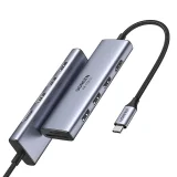 Hub USB-C multifuncțional 6-în-1 - 3x USB, HDMI 4K, cititor de carduri SD și TF, gri 2