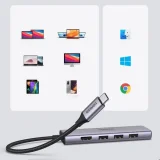 Hub USB-C multifuncțional 6-în-1 - 3x USB, HDMI 4K, cititor de carduri SD și TF, gri 6