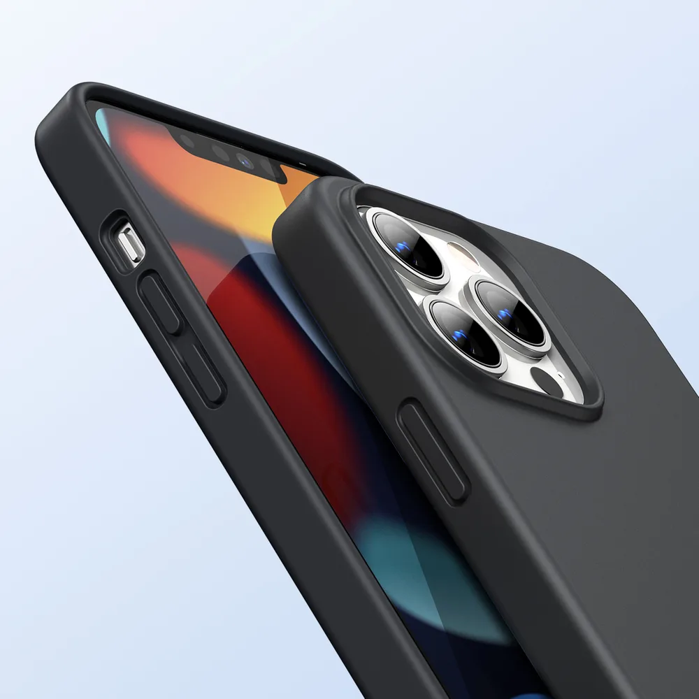 Rugalmas szilikon tok iPhone 13 Pro-hoz, fekete
