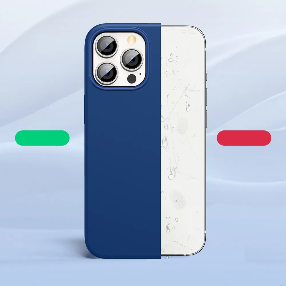 Rugalmas szilikon telefonhüvely iPhone 13 Pro-hoz, kék 4
