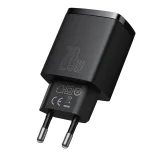Kompakt USB-C 20 W 3 A PD QC 3.0 gyors fali töltő, fekete 3