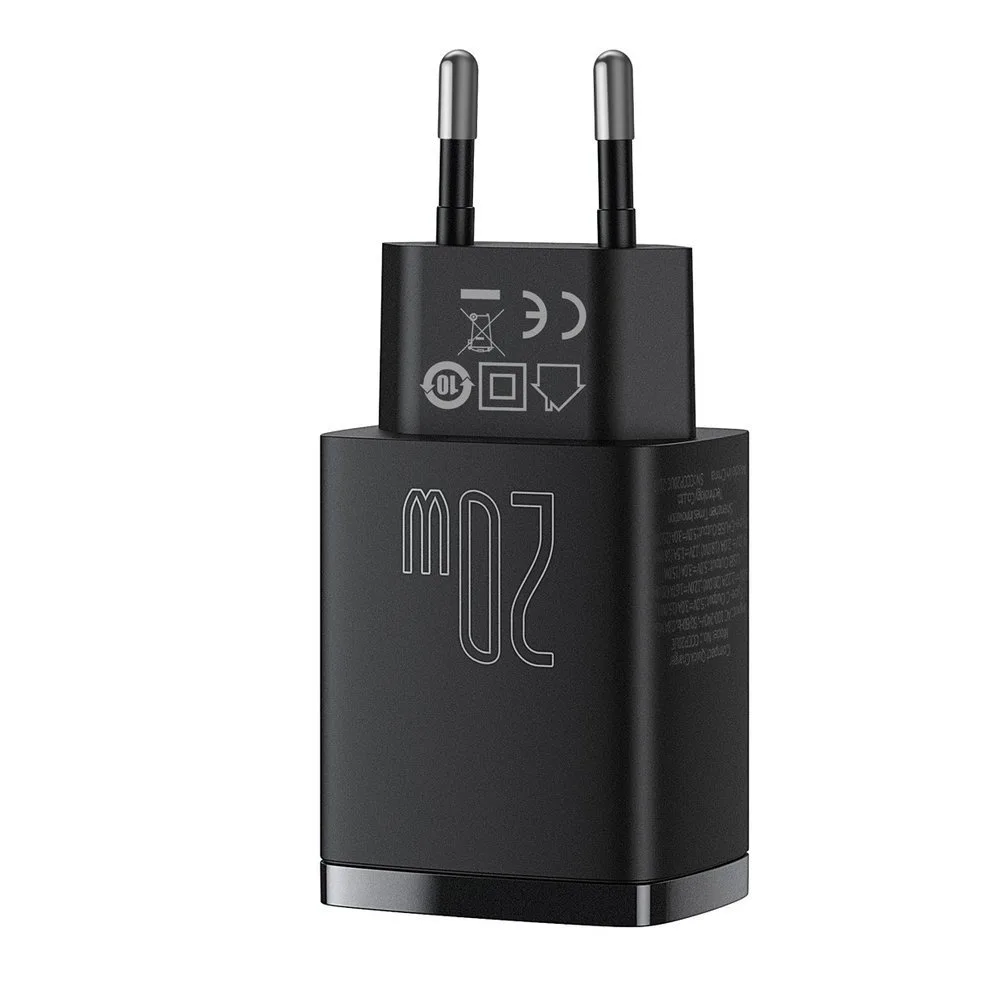 Kompaktes USB-C 20 W 3 A PD QC 3.0 Schnell-Ladegerät, Schwarz 4