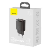 Kompakt USB-C 20 W 3 A PD QC 3.0 gyors fali töltő, fekete 5