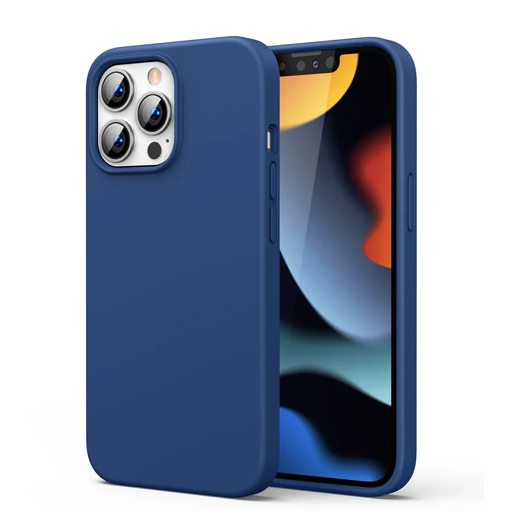 Rugalmas szilikon telefonhuzat iPhone 13 Pro Max-hoz, kék