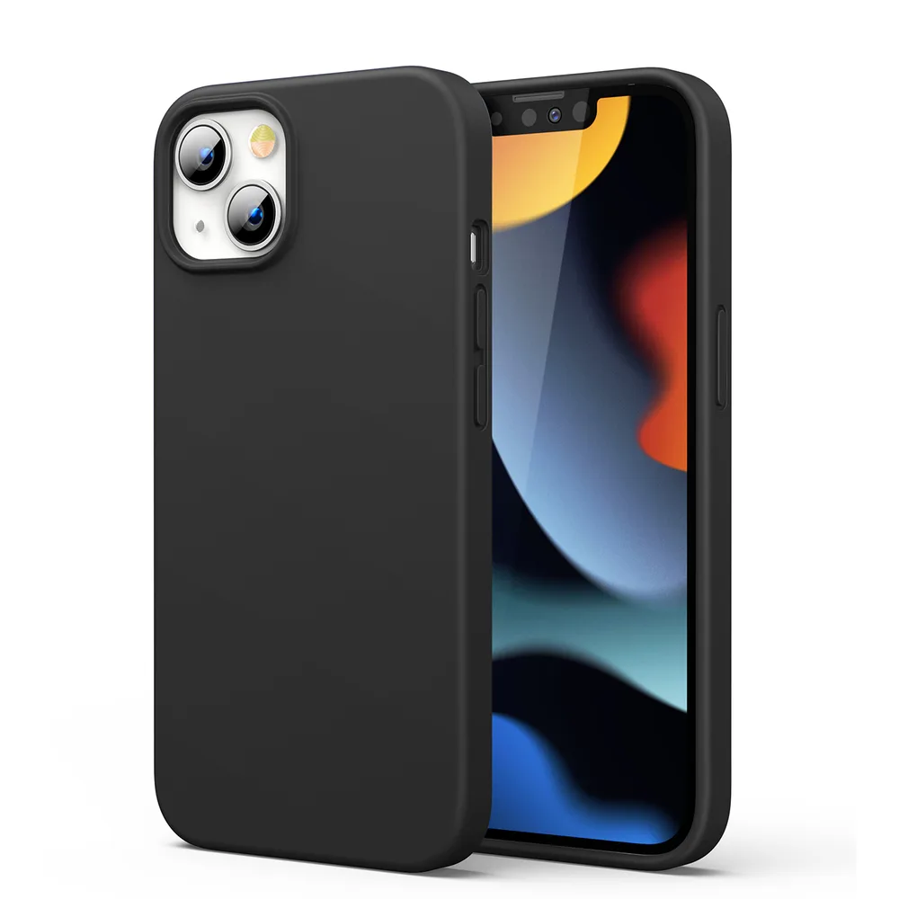 Rugalmas gumiszilikon tok iPhone 13 mini-hez, fekete