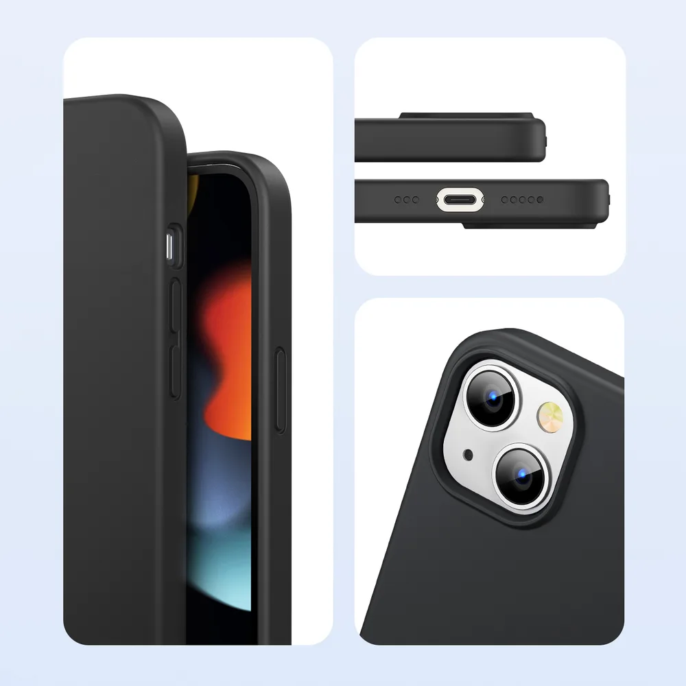 Fleksibilna gumena silikonska maska za iPhone 13 mini, crna 6