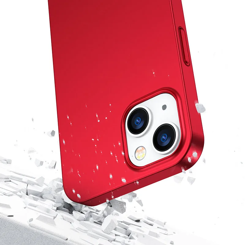 Husă pentru iPhone 13, capac față și spate + sticlă temperată, roșu 6