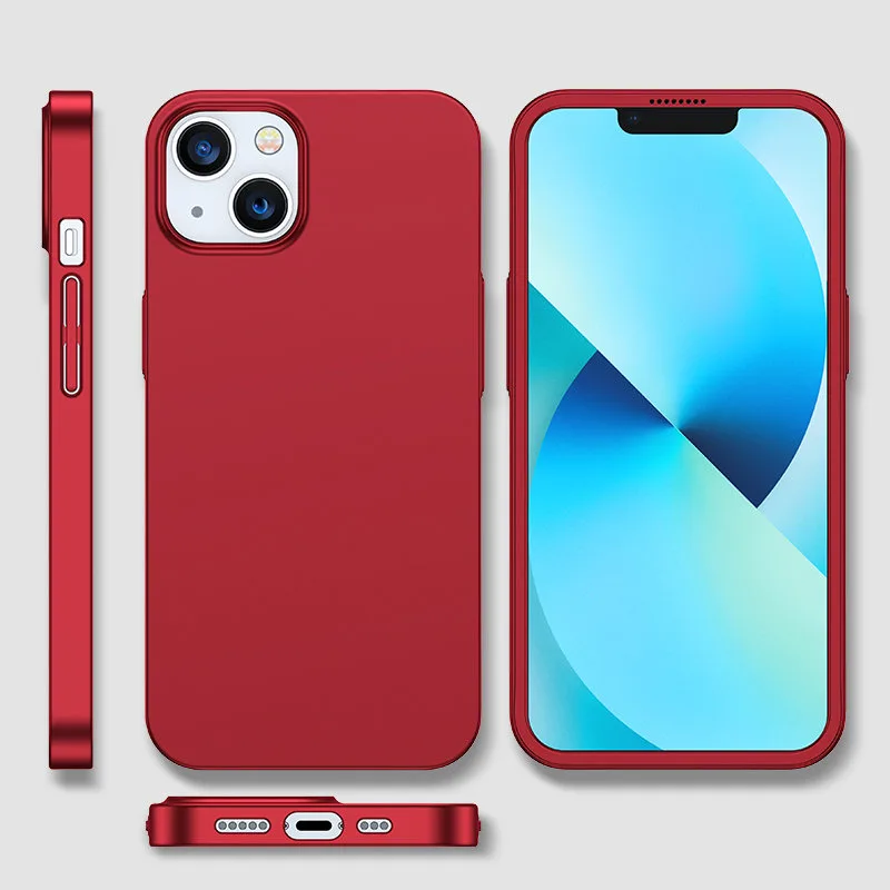 Husă pentru iPhone 13, capac față și spate + sticlă temperată, roșu 7