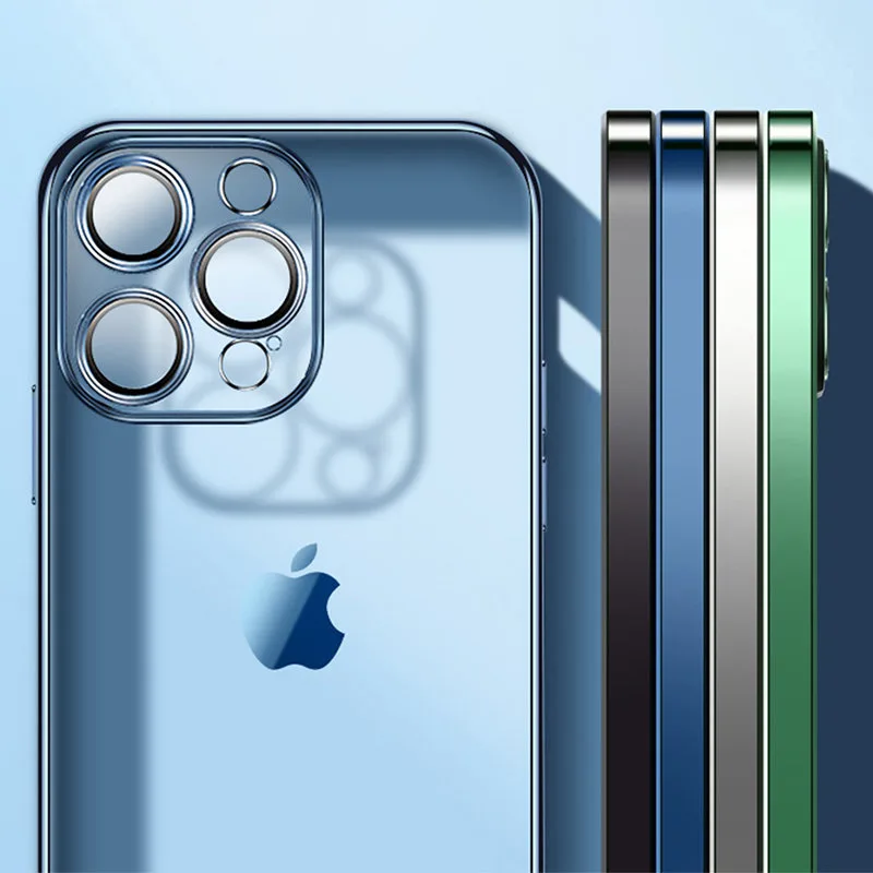 iPhone 13 Pro case with metallic silver frame 3