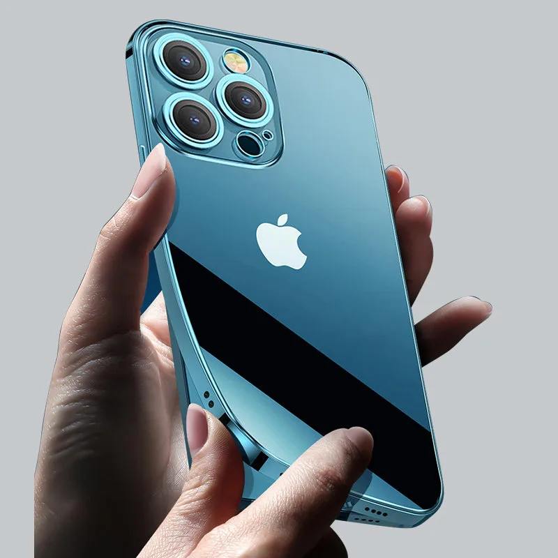 iPhone 13 Pro case with metallic silver frame 8