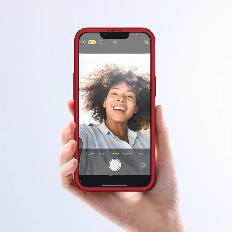iPhone 13 Pro case, front and back cover + tempered glass, red 3
