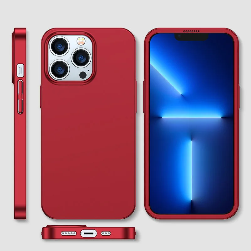 iPhone 13 Pro case, front and back cover + tempered glass, red 8