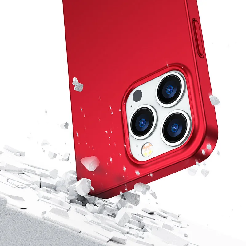 Puzdro na iPhone 13 Pro Max, predný a zadný kryt + tvrdené sklo, červené 6