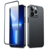 Husă pentru iPhone 13 Pro, capac față și spate + sticlă temperată, negru