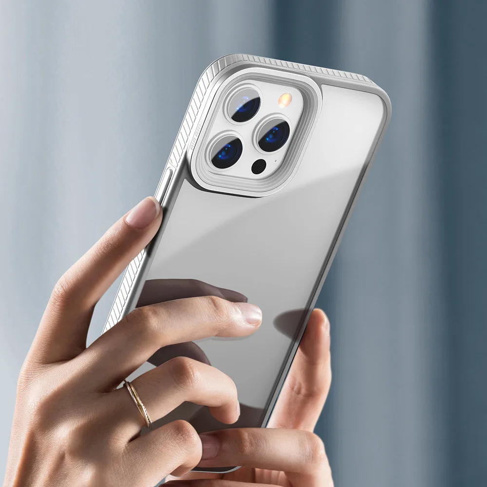 Erős, tartós iPhone 13 Pro tok gél kerettel, szürke 11