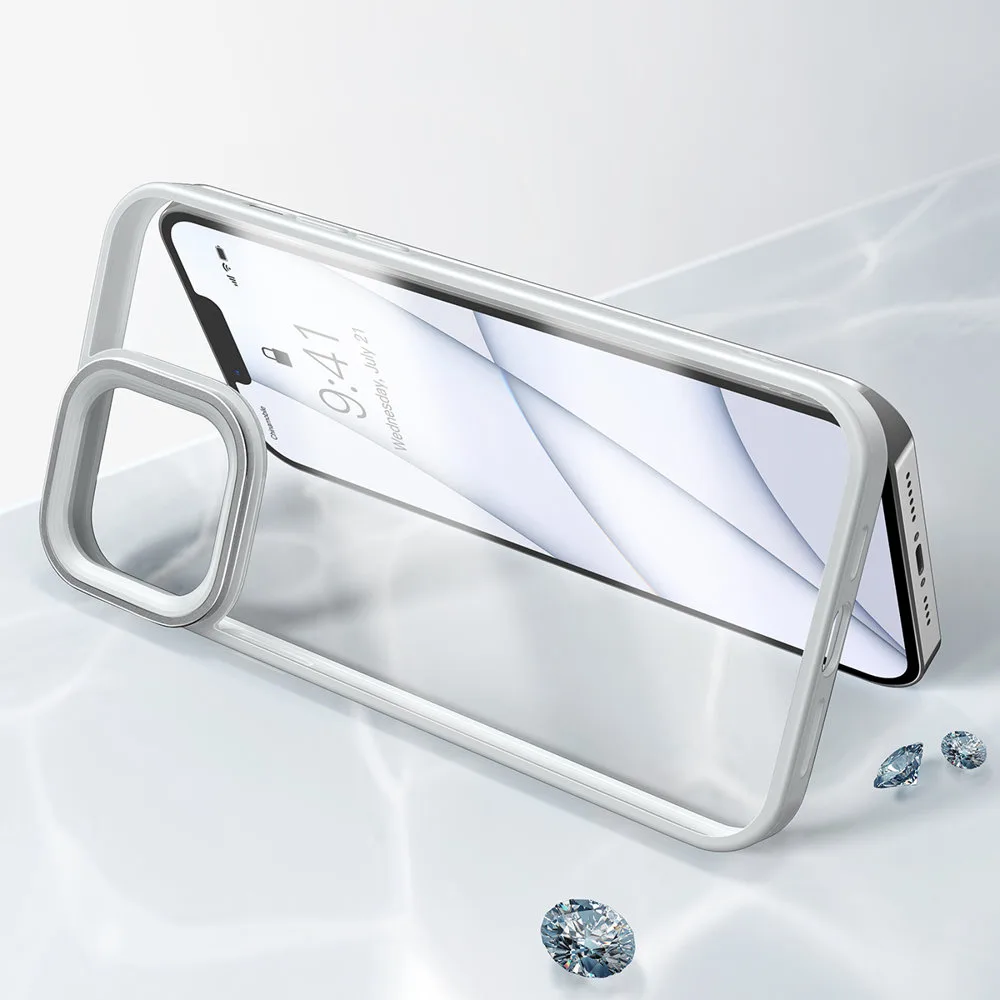Robuste, strapazierfähige Hülle für das iPhone 13 Pro Max mit grauem Gel-Rahmen 10