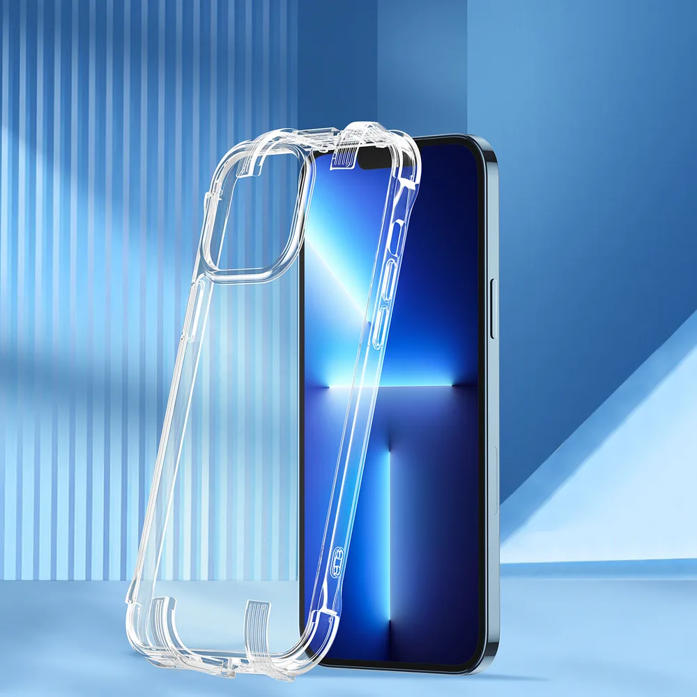 Futrola za iPhone 13 Pro, robusna futrola s kukicama i stalakom, prozirna 2