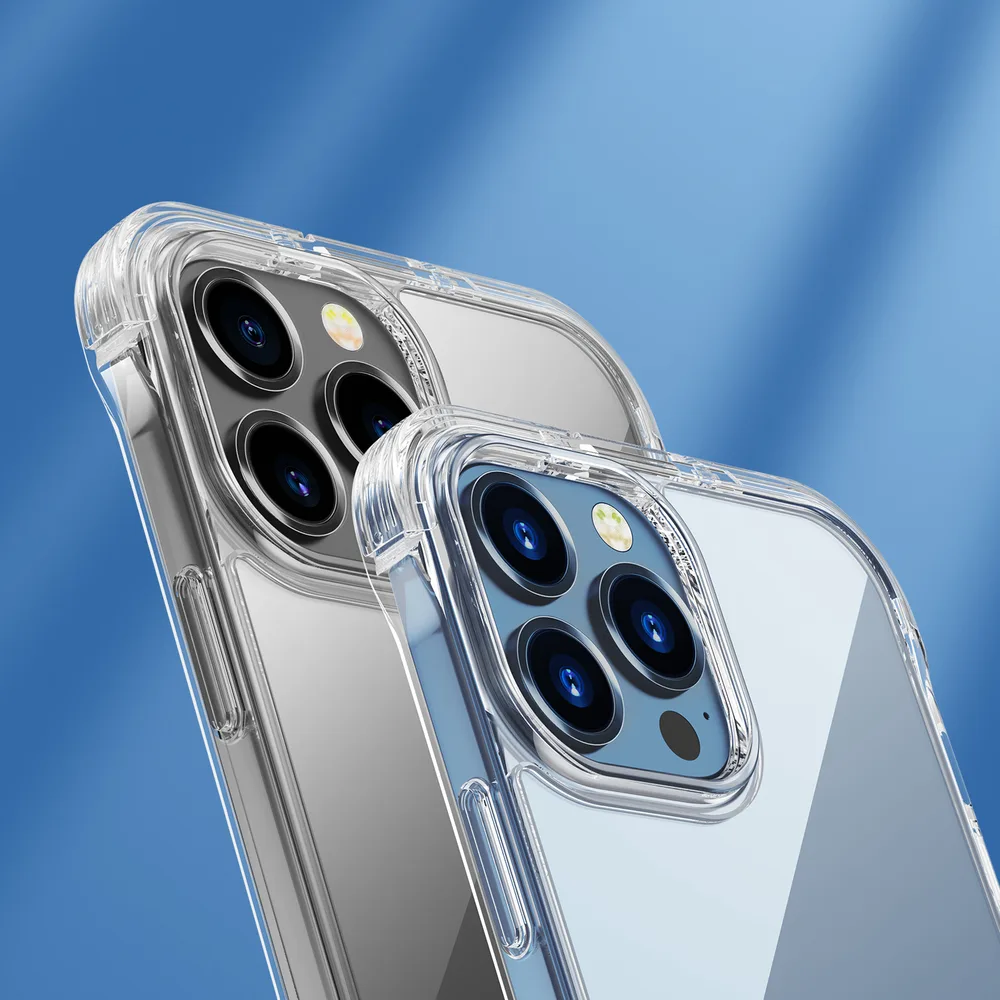 Futrola za iPhone 13 Pro, robusna futrola s kukicama i stalakom, prozirna 3