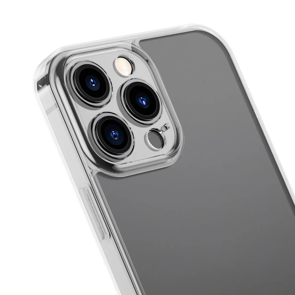 Husă pentru iPhone 13 Pro Max, carcasă rigidă cu ramă din gel, transparentă 8