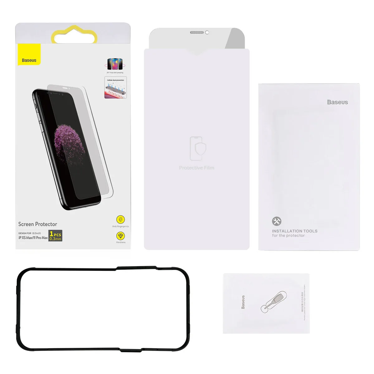 Härtungsglas für iPhone 11 Pro Max / iPhone XS Max + Halterung 10