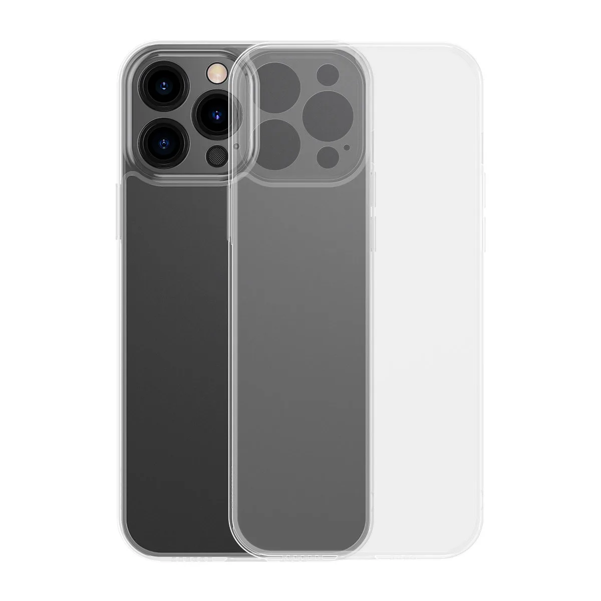 iPhone 13 Pro Max tok, kemény héj gélkerettel, átlátszó