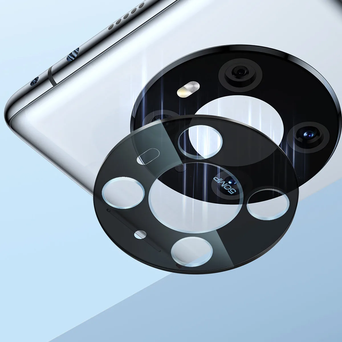 0,3 mm-es átlátszó kamera lencsevédő a Huawei Mate 40 Pro-hoz + tisztító készlet (2 db-os csomag) 10