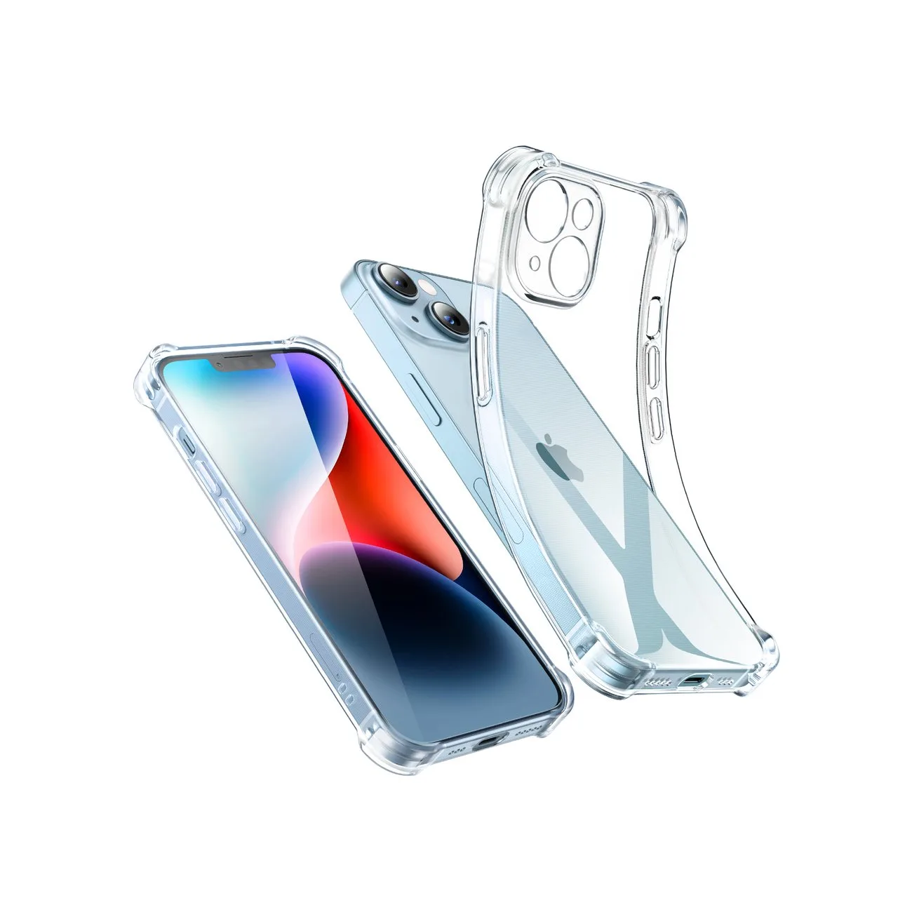 Gél tok iPhone 14 Plus-hoz, megerősített sarkokkal Védőtok, átlátszó