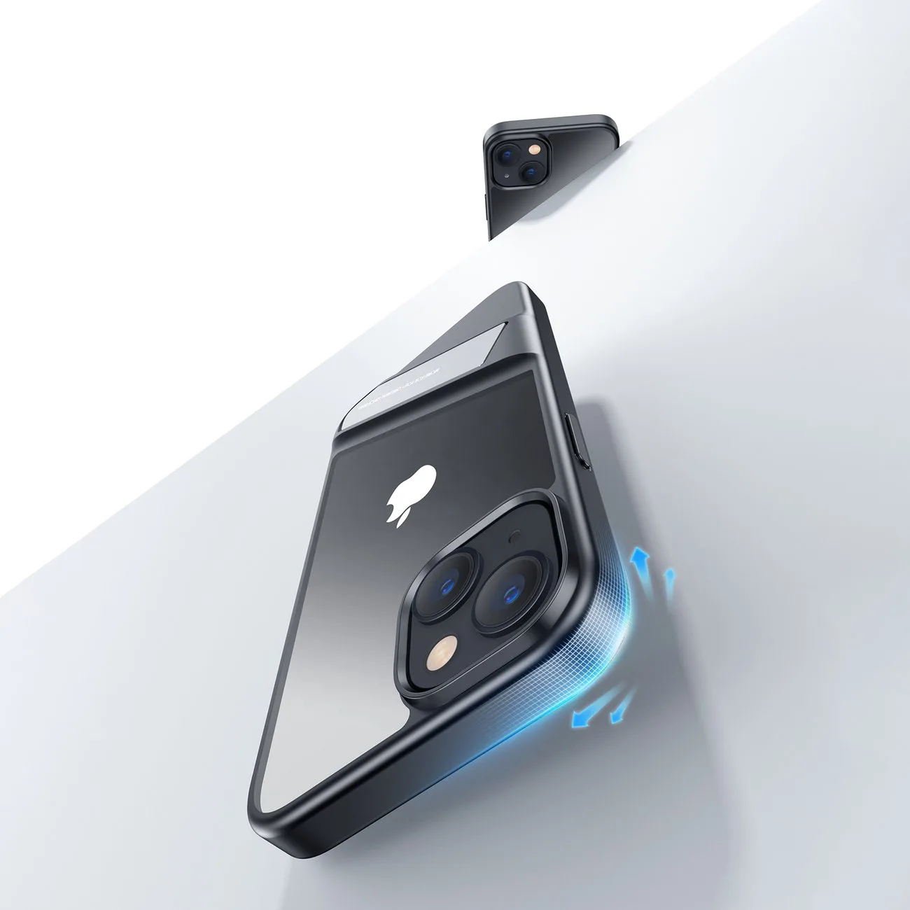 Kemény tok gélkerettel és beépített állvánnyal iPhone 14 Plus-hoz, fekete 2