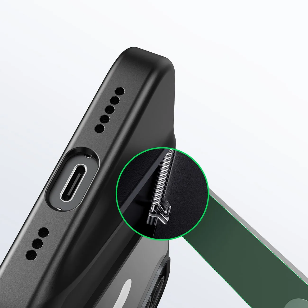 Kemény tok gélkerettel és beépített állvánnyal iPhone 14 Plus-hoz, fekete 7
