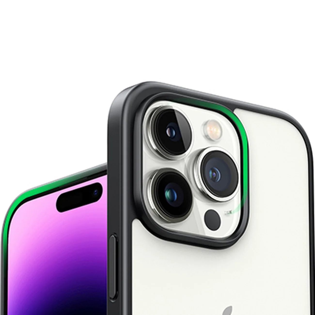 Tvrda futrola s gel okvirom i ugrađenim stalakom za iPhone 14 Pro, crna 11