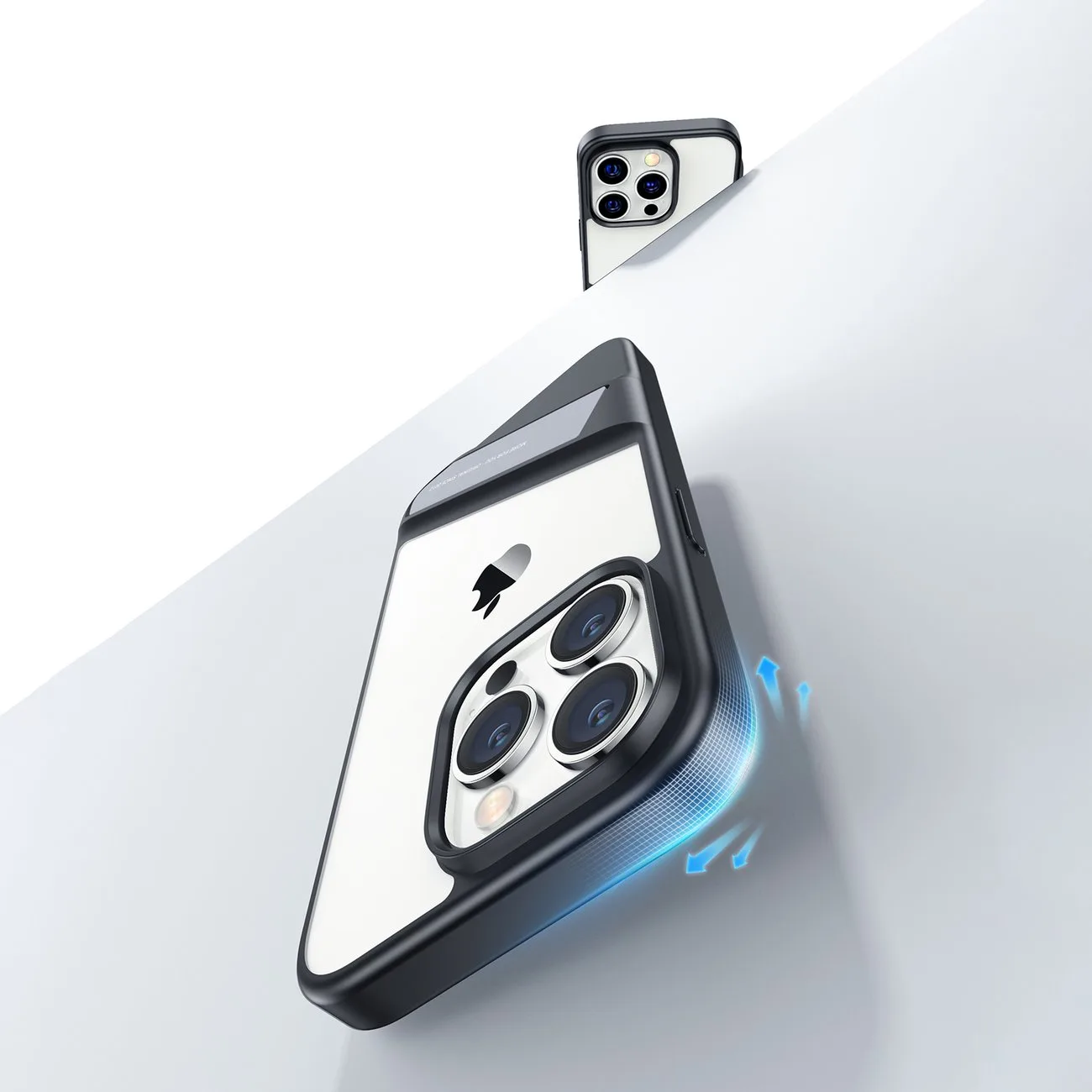 Tvrda futrola s gel okvirom i ugrađenim stalakom za iPhone 14 Pro, crna 2