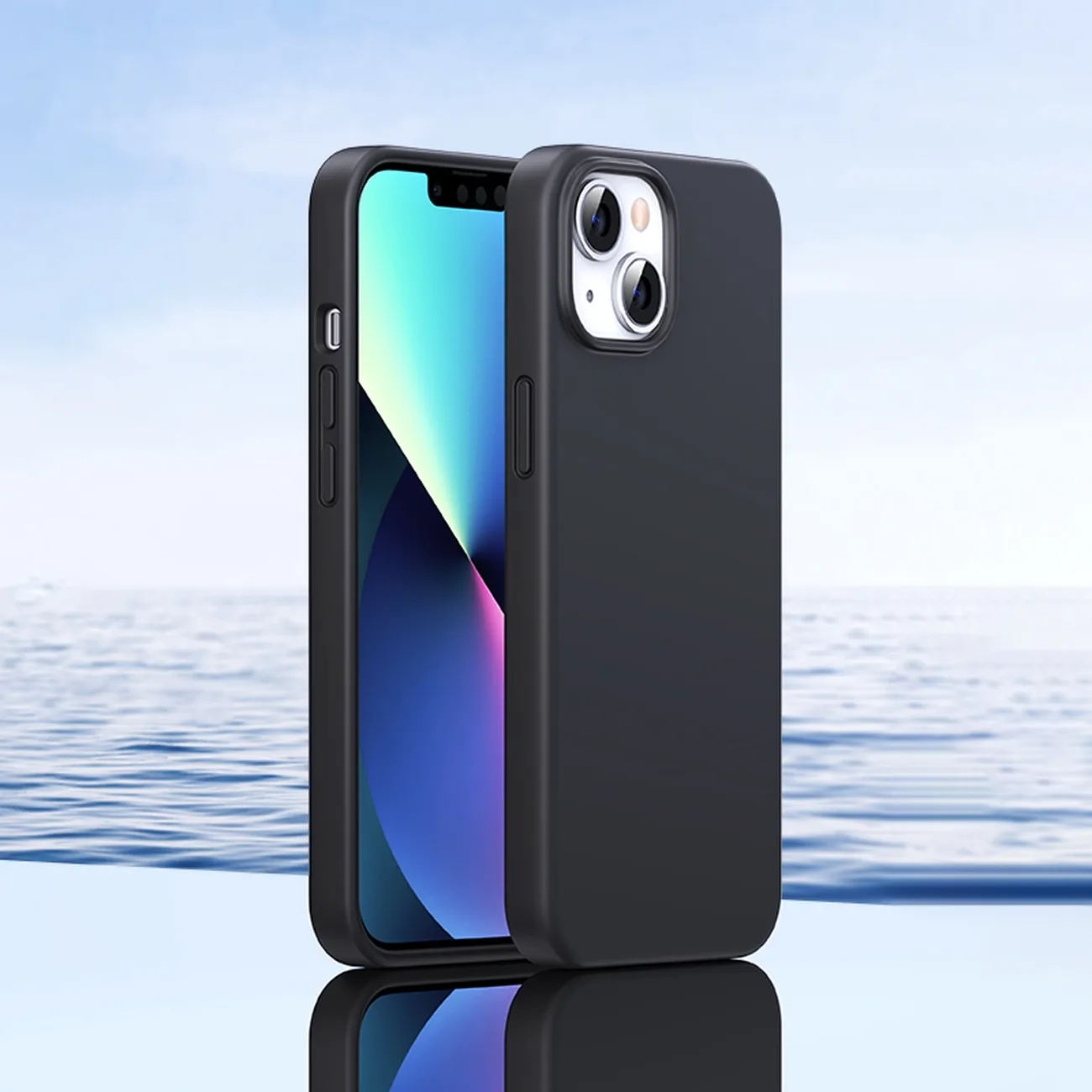 Husă flexibilă din silicon pentru iPhone 14 Plus, husă de protecție, negru 2