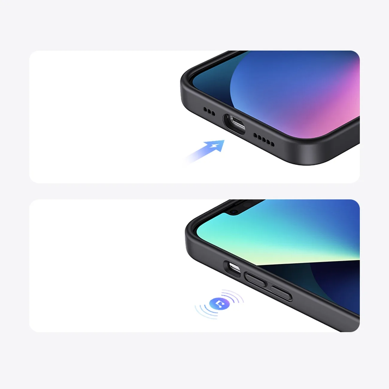 Husă flexibilă din silicon pentru iPhone 14 Plus, husă de protecție, negru 9