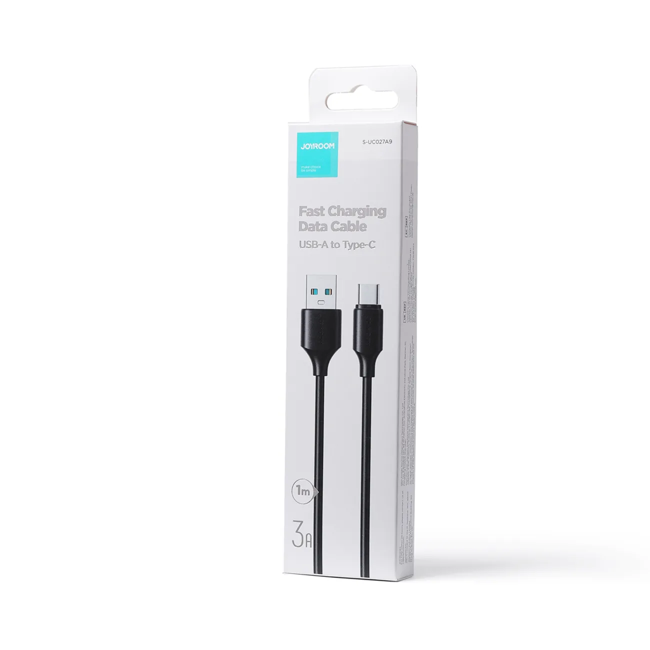 USB-töltő- és adatátviteli kábel – USB Type-C 3A 1 m, fekete 5