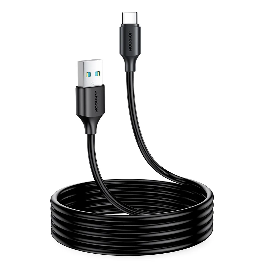 USB – USB Type-C 3 A 2 m-es fekete töltő- és adatátviteli kábel
