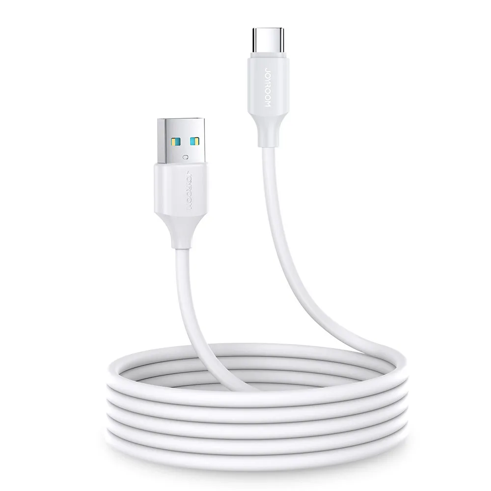 USB-A – USB-C 3 A 2 m-es fehér töltő- és adatátviteli kábel