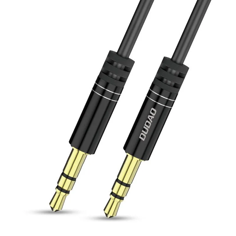 Rozciągliwy kabel przewód audio AUX mini jack 3.5mm sprężynka 150cm czarny 2