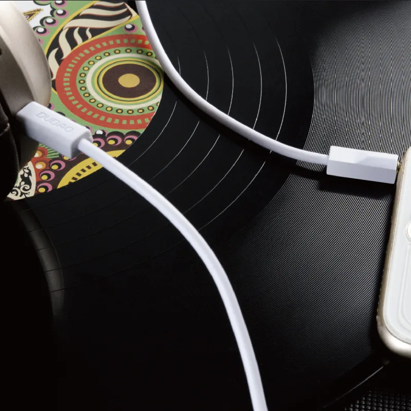 Kabel przewód audio stereo AUX mini jack 3.5mm 3 polowy 1m biały 3