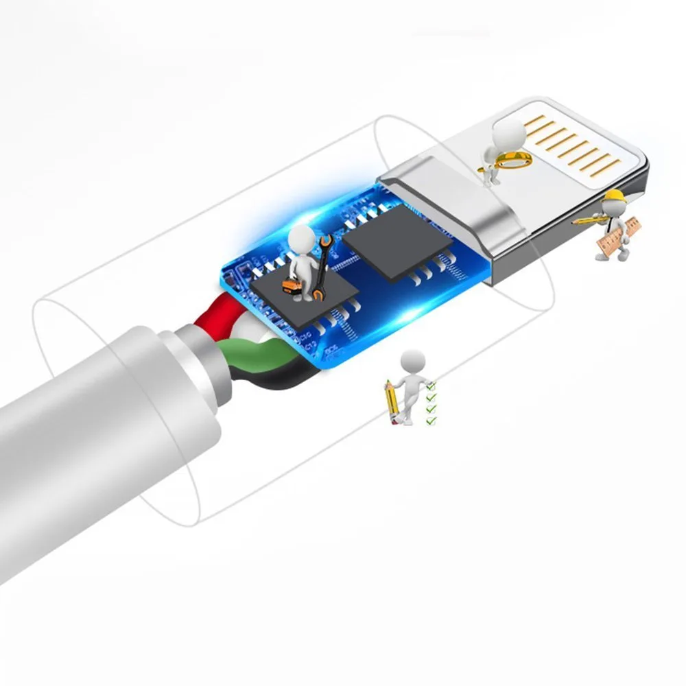 Przewód kabel do iPhone USB - Lightning 3A 1m biały 6